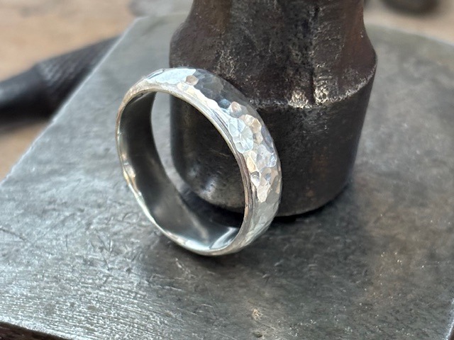 Hand hammered ring